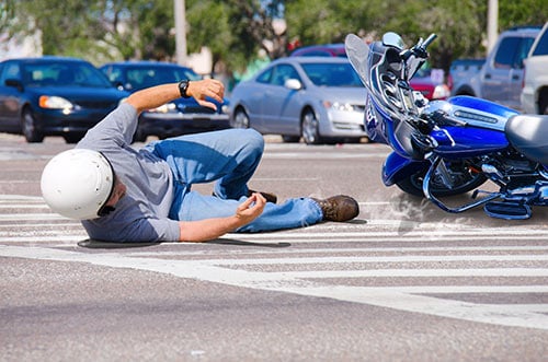 Motorcycle accident at intersection