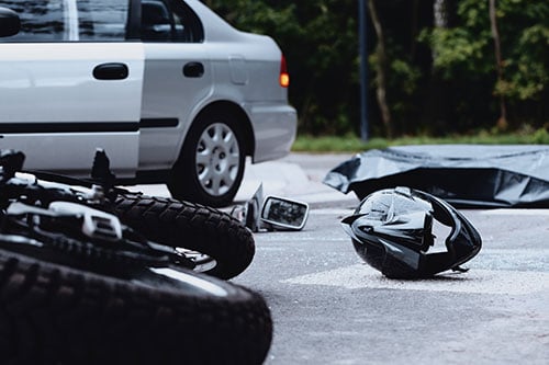 Motorcycle lane change accident