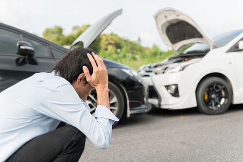 Man upset after head-on collision