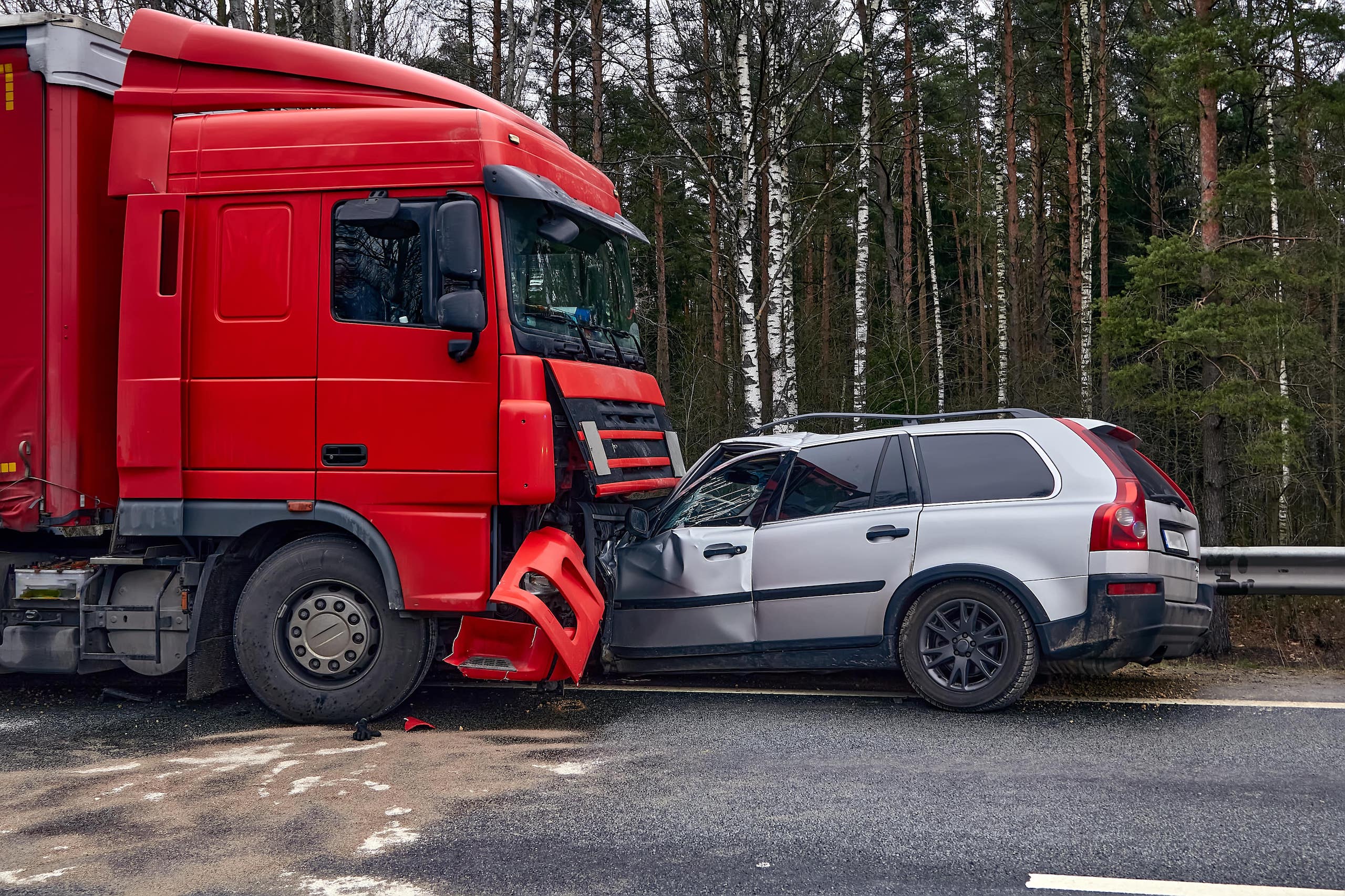 Truck And Light Vehicle Front Collision