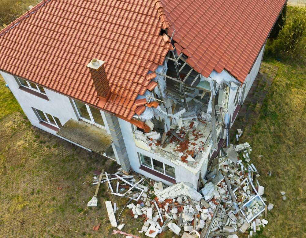 House Getting Destroyed From One Corner