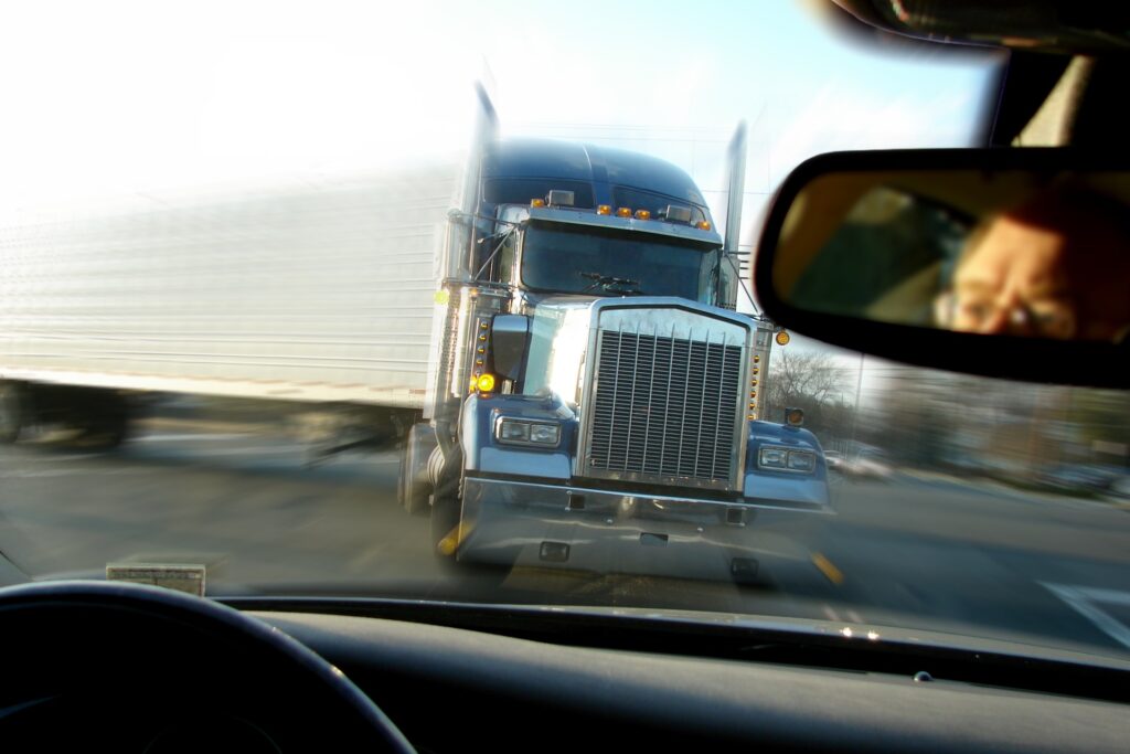 Truck Almost Hitting Another Vehicle Head to Head