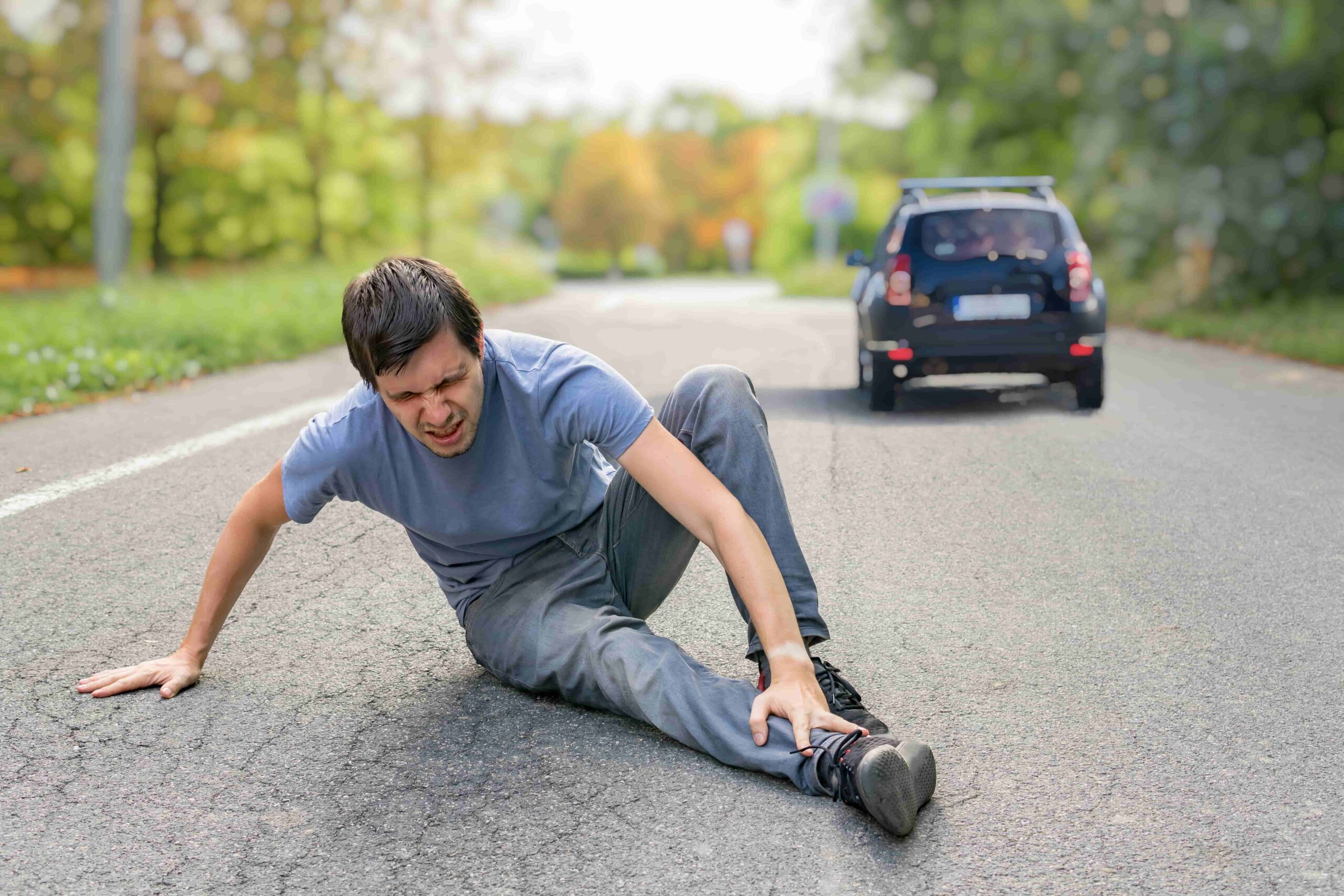 Pedestrian injured by a car